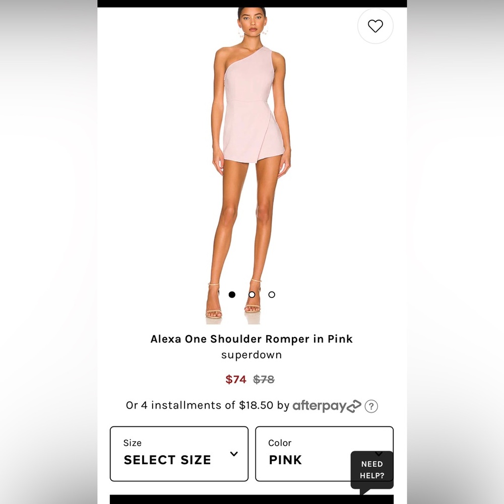 Revolve Alexa Superdown one shoulder romper!